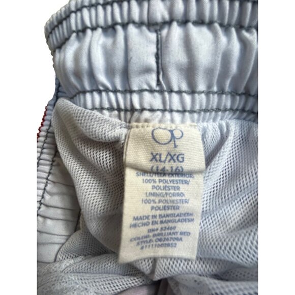 Vintage OP swim trunks shirts mesh inside XL Youth Boys elastic waistband ties - Picture 2 of 10